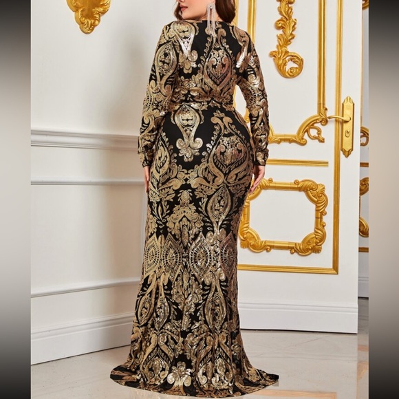 Luxe long sleeve party sequins dress - Picture 8 of 12